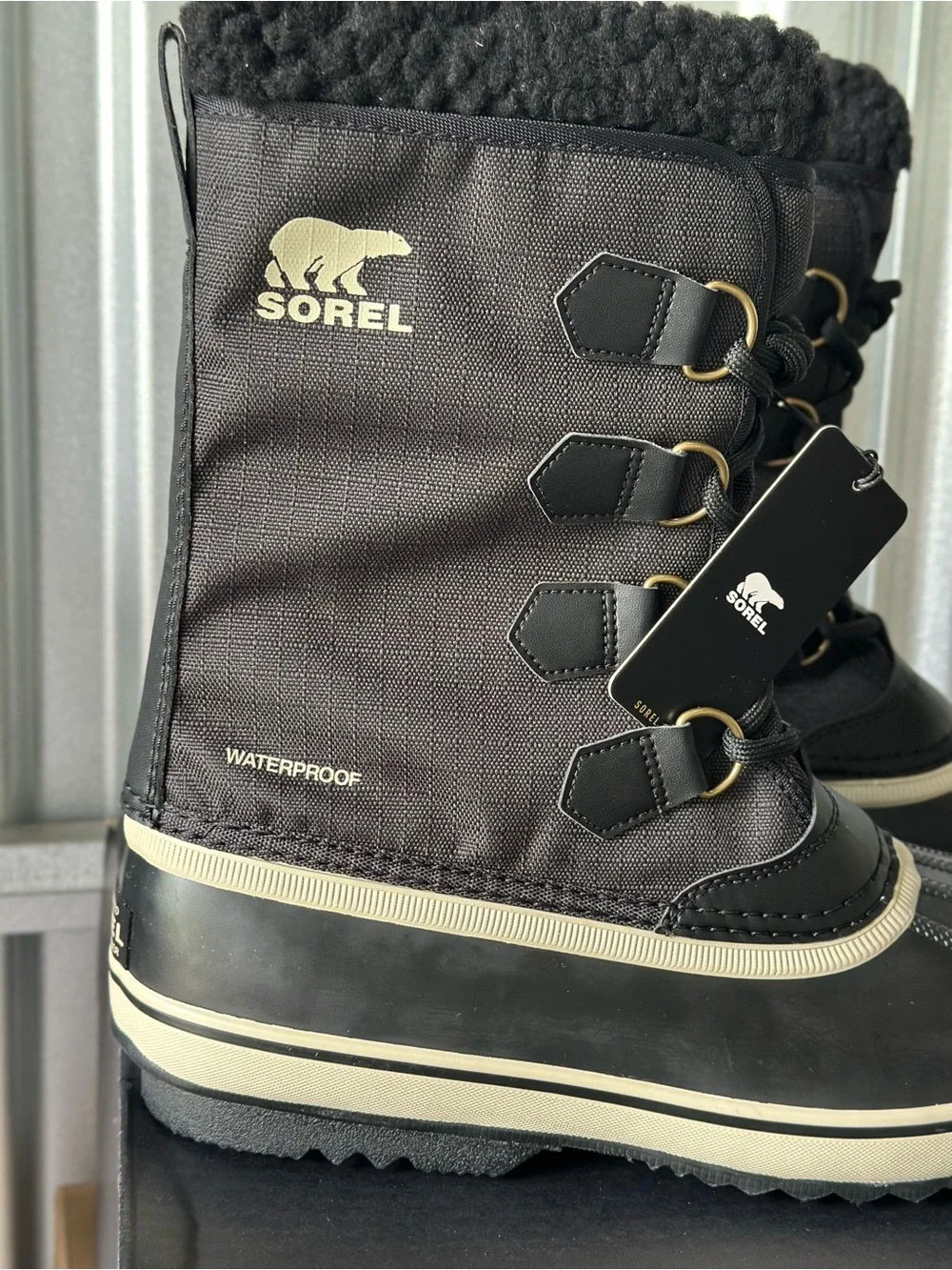 Sorel Black size 10 for Men, Winter Lace-Up Boots, waterproof